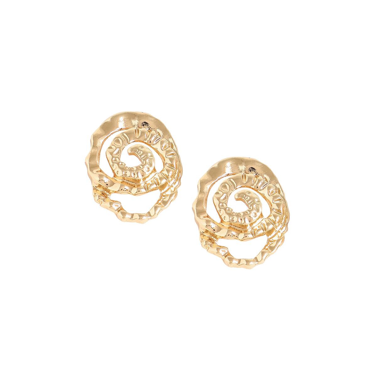Sohi Women's Gold Spiral Stud Earrings