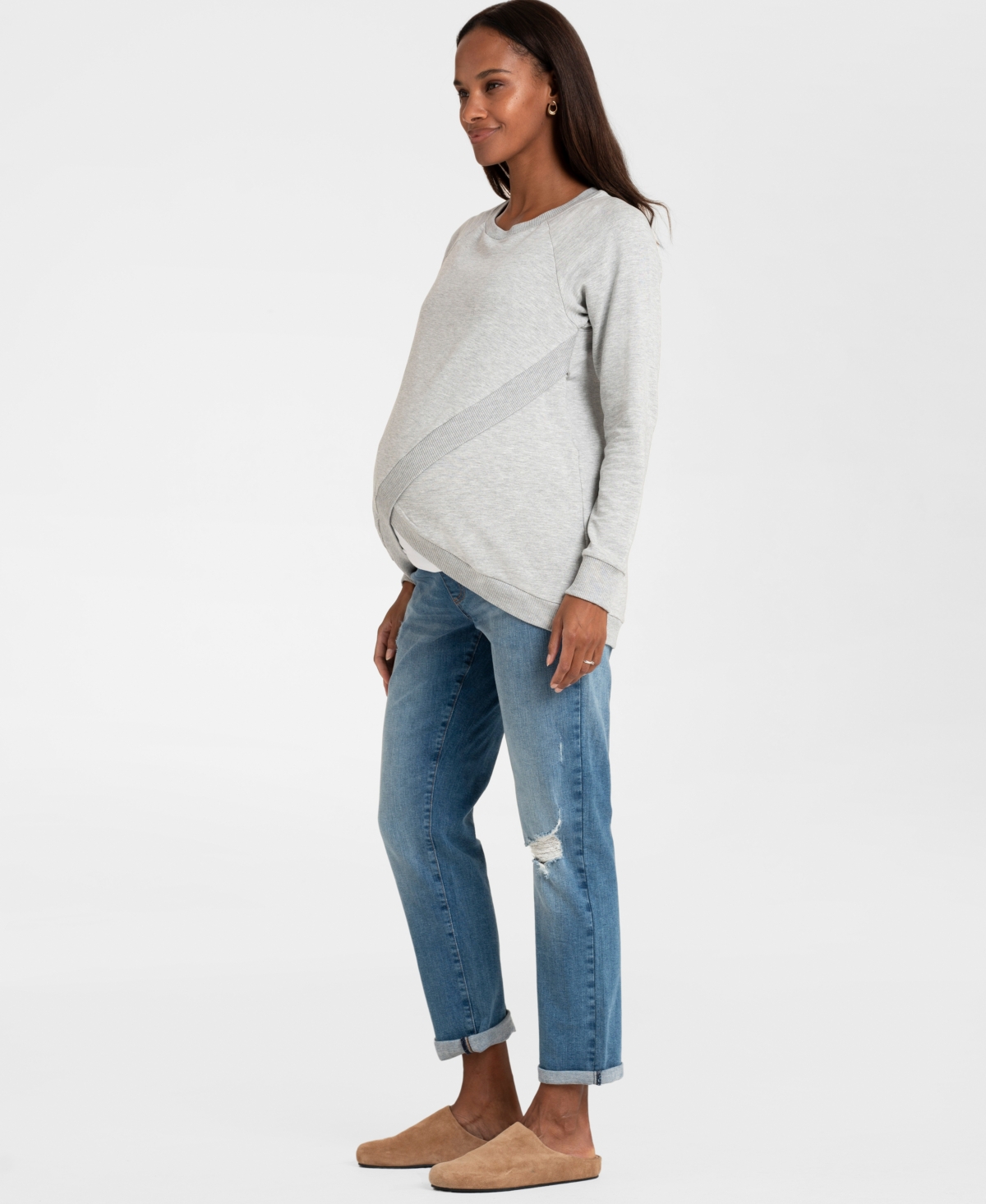 Seraphine Women's Cotton Blend Maternity and Nursing Sweatshirt