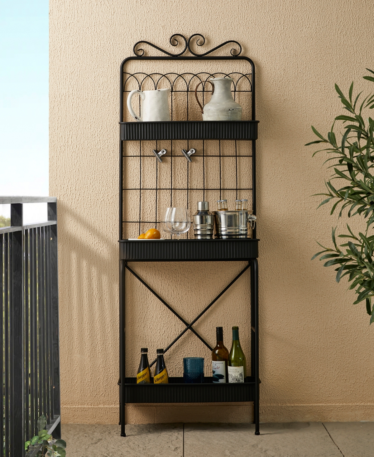 Glitzhome H 3-Tiered Metal Shelf Planter Stands or Storage Rack