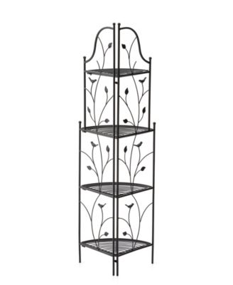 52" H 4-Tiered Metal Corner Shelf Plant Stand or Storage Rack
