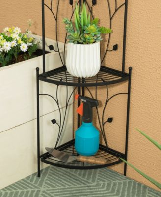 52" H 4-Tiered Metal Corner Shelf Plant Stand or Storage Rack