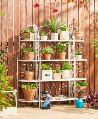 52" H 4-Tiered Rectangular Metal Shelf Plant Stand or Storage Rack