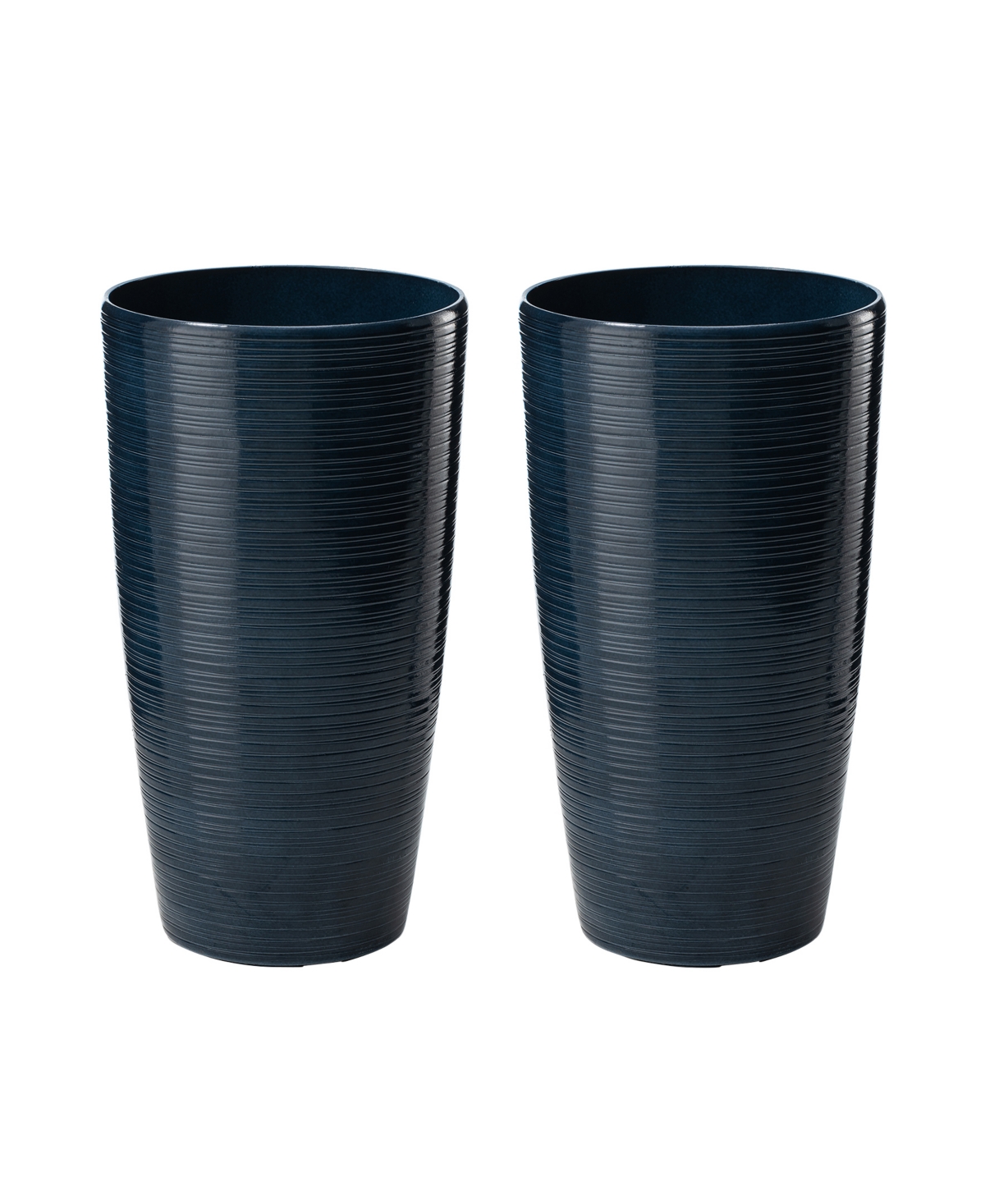 Glitzhome 22.5" H Oversized Set Of 2 Turquoise Resin And Stone Faux Ceramic Textured Tall Planter In Turquoise