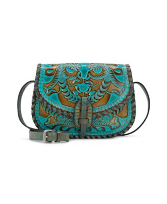 Patricia Nash Tooled Turquoise Paris top Satchel Bag