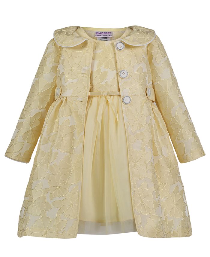 Blueberi Boulevard Toddler Girls Fit and Flare Dress and Jacquard Coat Set Macy s