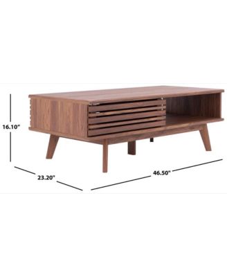 Safavieh 45.28" Rubberwood/MDF/PB/Honeycomb/Steel Rori 2 Door Coffee Table