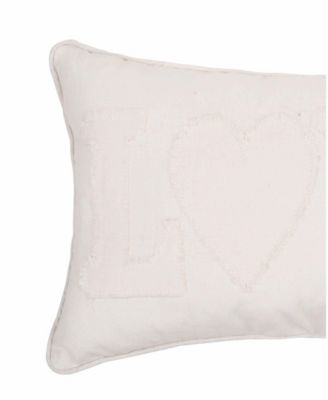 Valentine's Day White "Love" Applique Accent Pillow, 12" x 20"