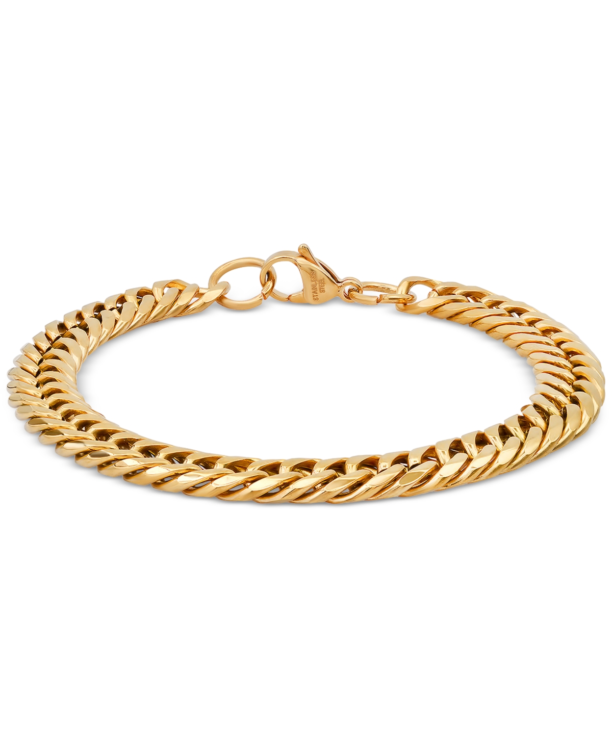 Steeltime Men's Stainless Steel Cuban Link Chain Bracelet In Gold