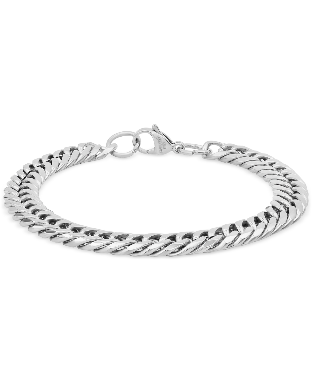 Steeltime Men's Stainless Steel Cuban Link Chain Bracelet In Silver