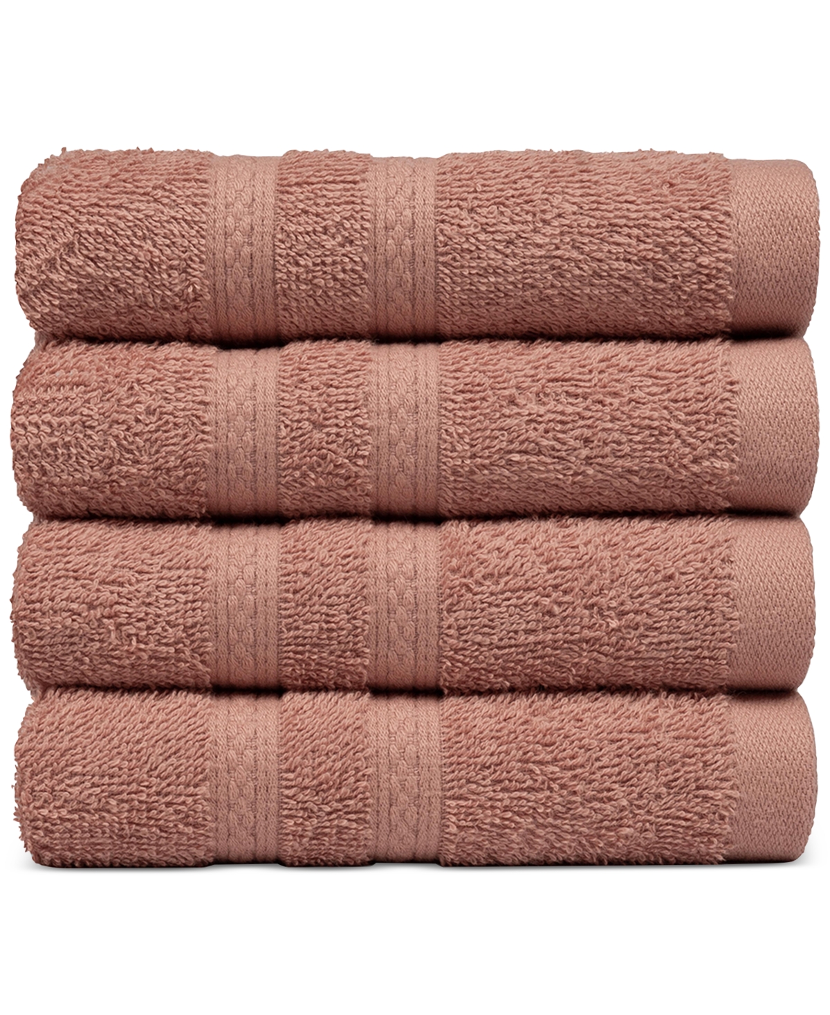 Shop Everyday Home By Trident Supremely Soft 100% Cotton 4-piece Hand Towel Set In Pink
