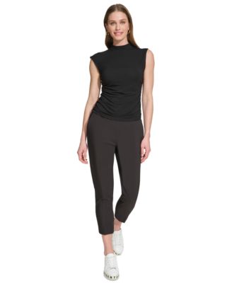 DKNY Women's Mock-Neck Sleeveless Knit Top, Regular & Petite