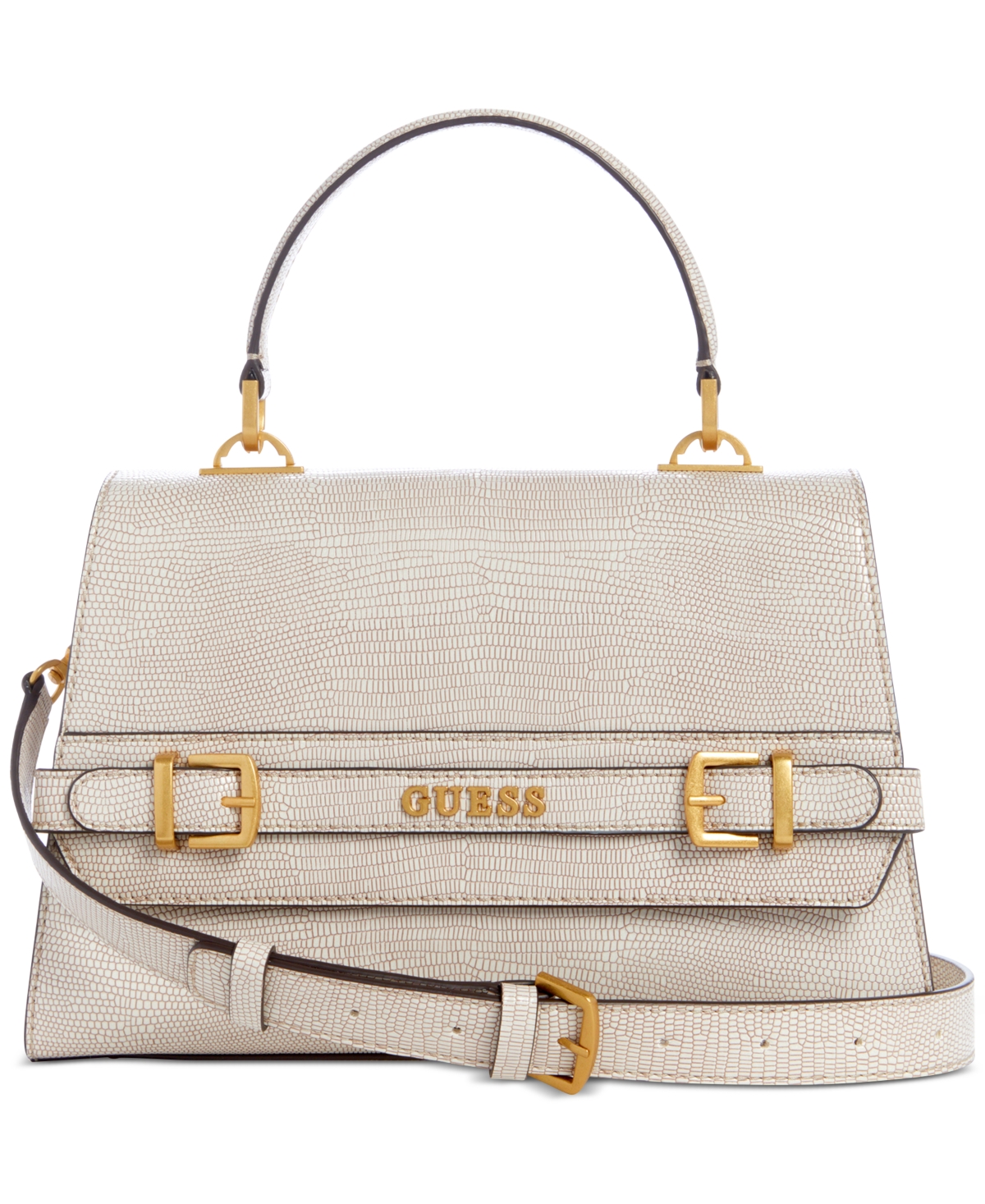 Guess Sestri Top Handle Small Flap Handbag In Taupe