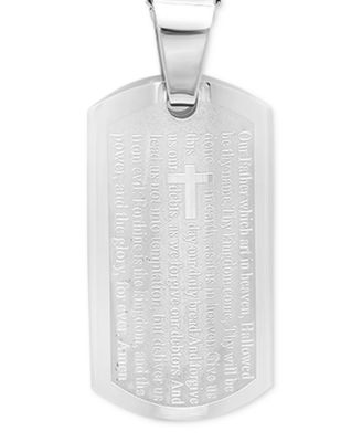 Men's "Our Father" Prayer 24" Pendant Necklace