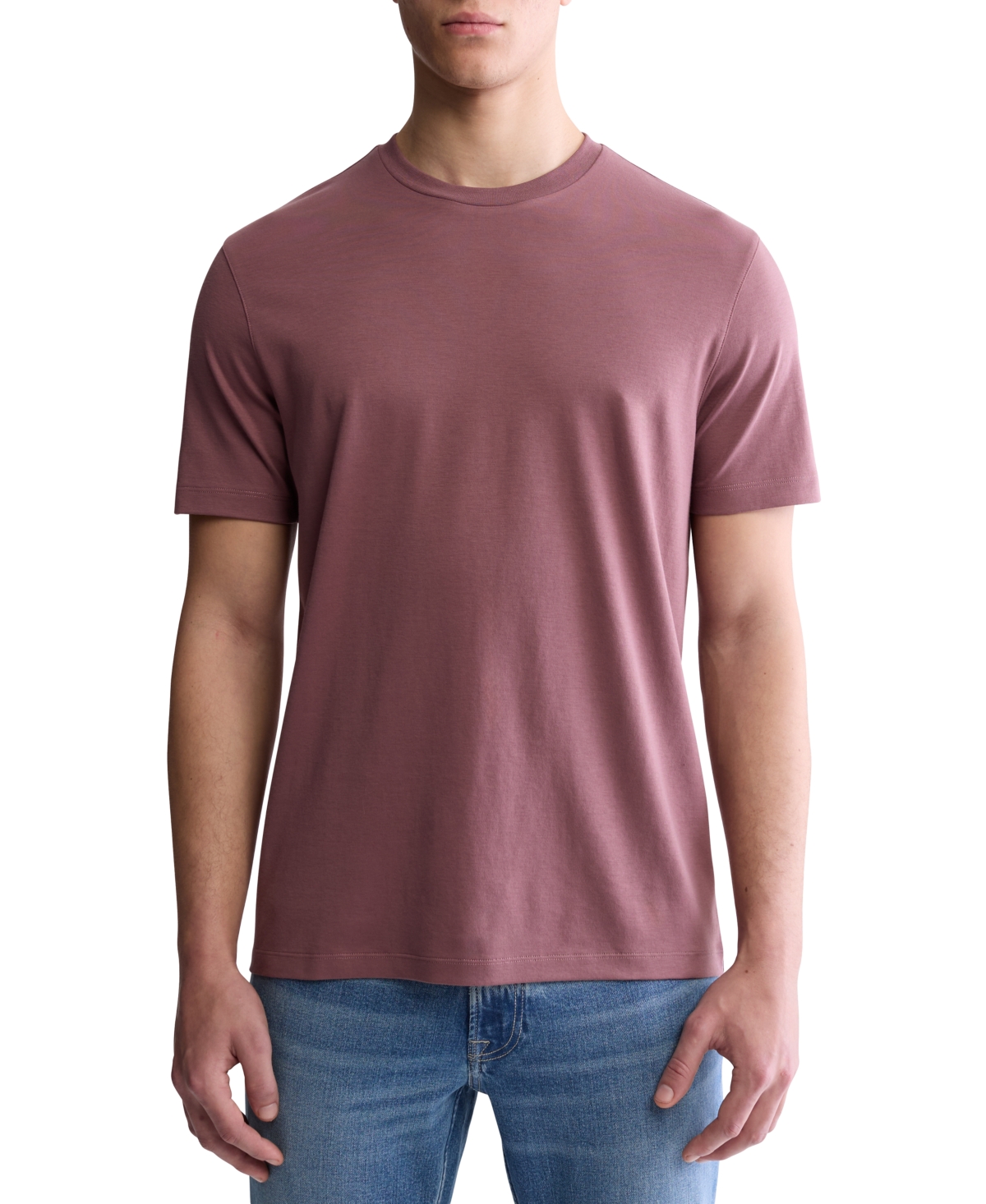 Shop Calvin Klein Men's Short Sleeve Supima Cotton Interlock T-shirt In Capri Rose