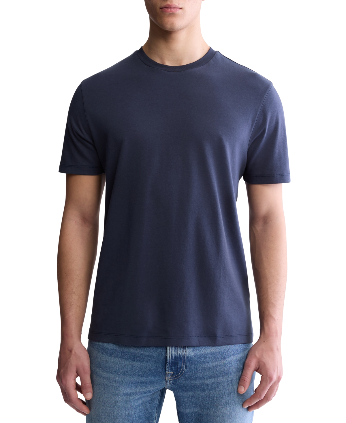 Shop Calvin Klein Men's Short Sleeve Supima Cotton Interlock T-shirt In Ink