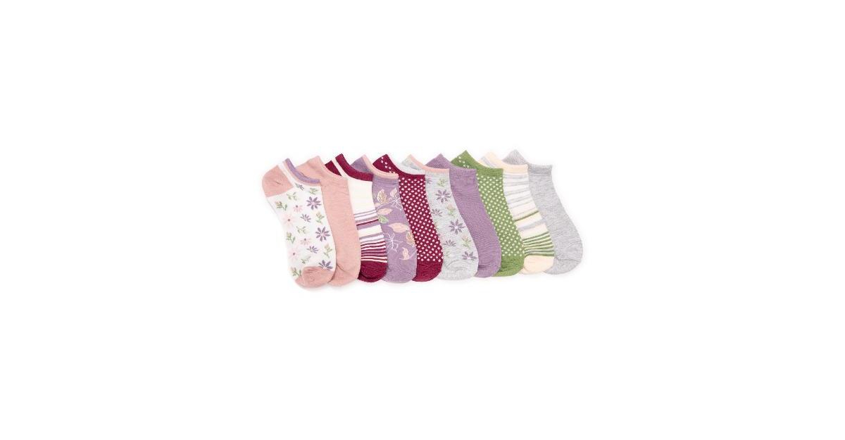 Women's 10 Pack Low Cut Socks - Floral