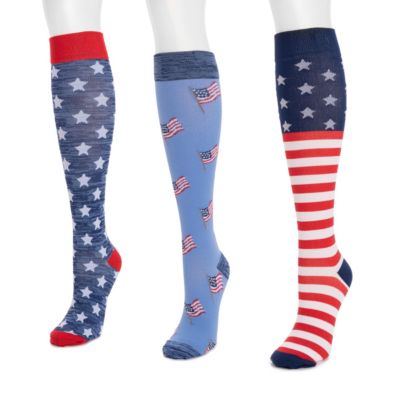 Men's Unisex 3 Pack Nylon Compression Knee-High Socks