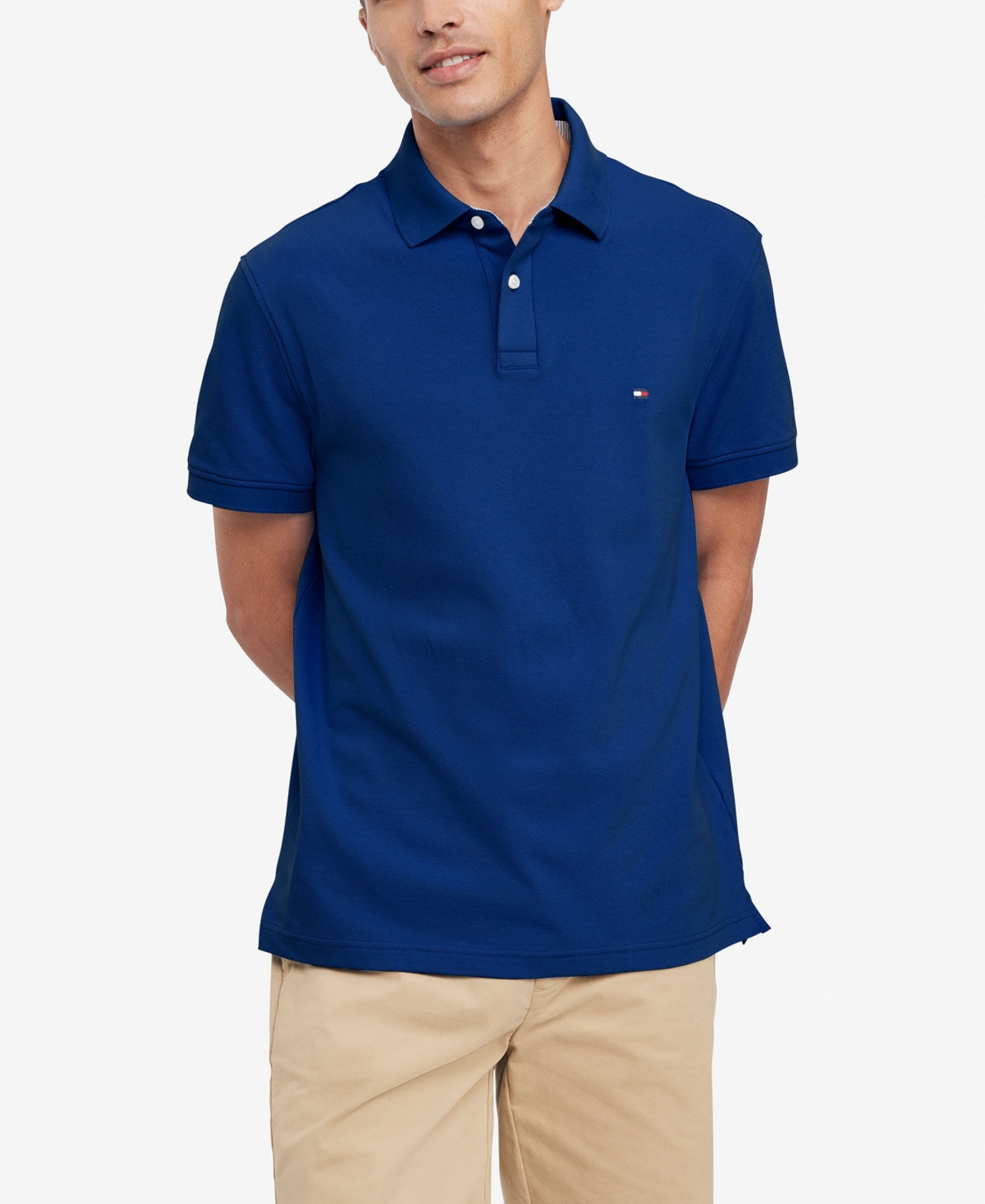 Tommy Hilfiger Regular Fit Pique Tech Polo In Anchor Blue