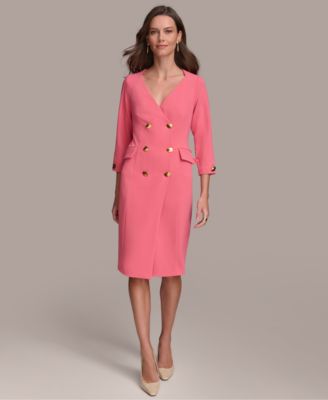 Donna Karan Women s 3 4 Sleeve Double Breasted Blazer Dress Macy s