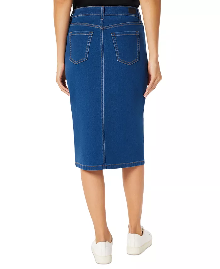 Women's 5-Pocket Denim Midi Pencil Skirt - thumbnail 2
