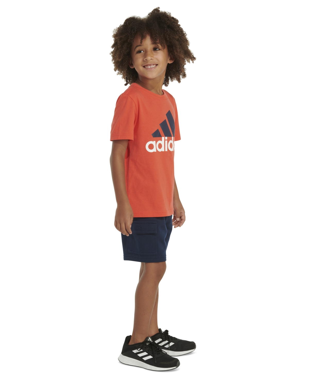 Adidas Originals Toddler & Little Boys 2-pc. Logo Graphic T-shirt & French Terry Cargo Shorts Set In Bright Red