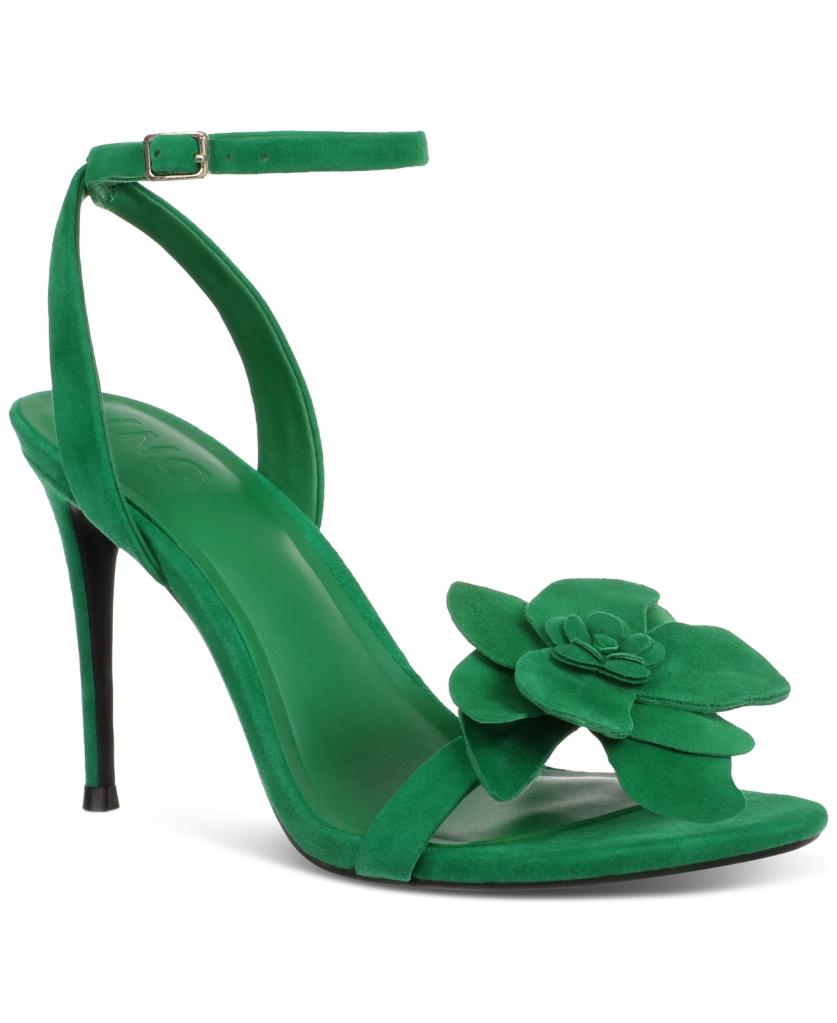 Inc International Concepts Women's Devynn Flower Dress Sandals, Created For Macy's In Green Suede