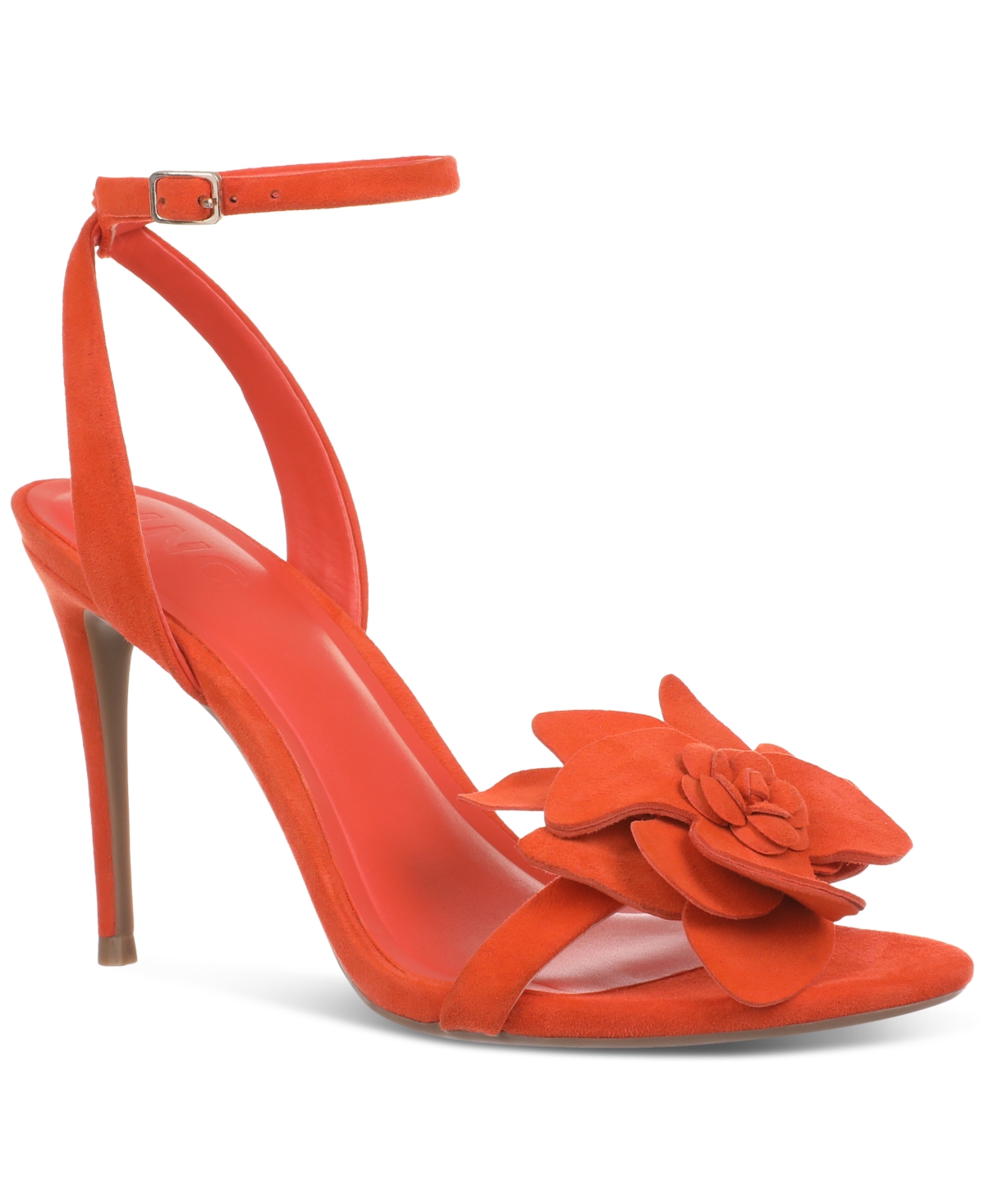 Inc International Concepts Women's Devynn Flower Dress Sandals, Created For Macy's In Orange Suede