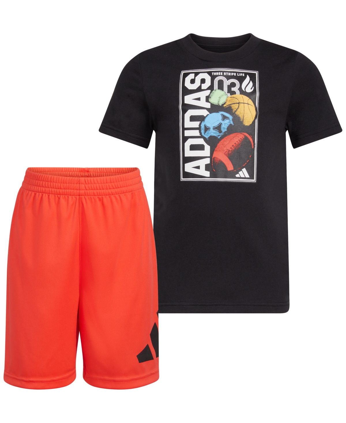 Shop Adidas Originals Toddler & Little Boys Essential T-shirt & Shorts, 2 Piece Set In Black