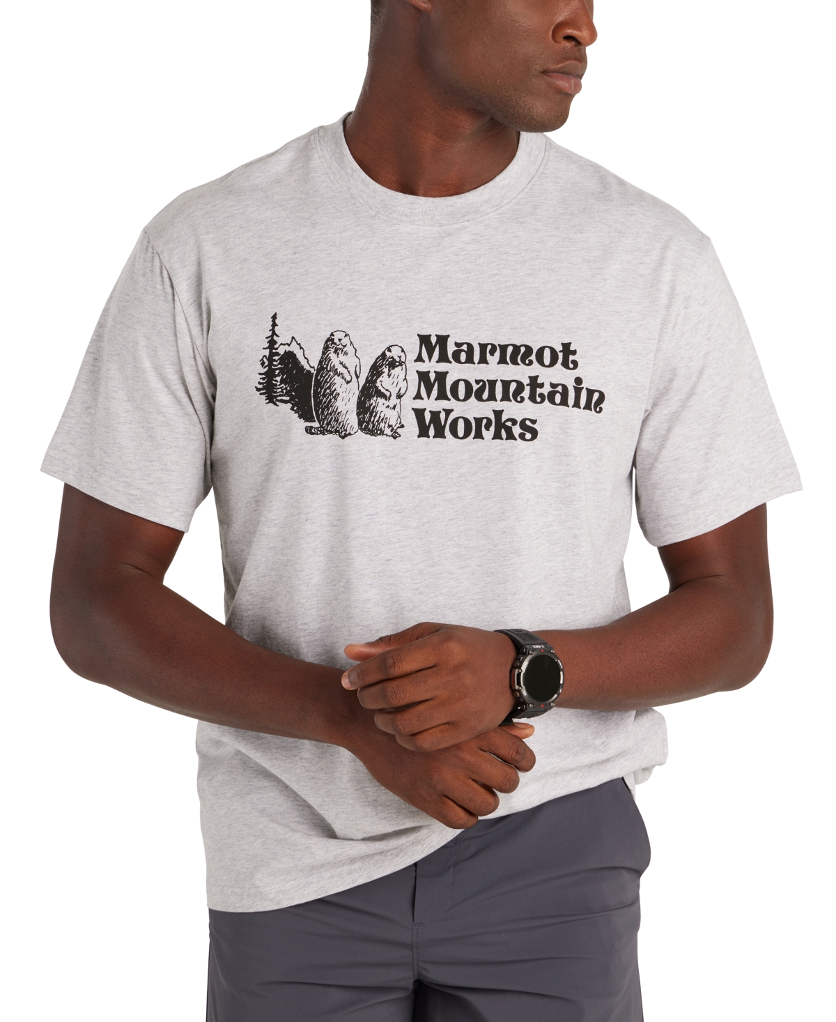 Men's Mmw Short Sleeve Crewneck Graphic T-Shirt - Light Grey Heather