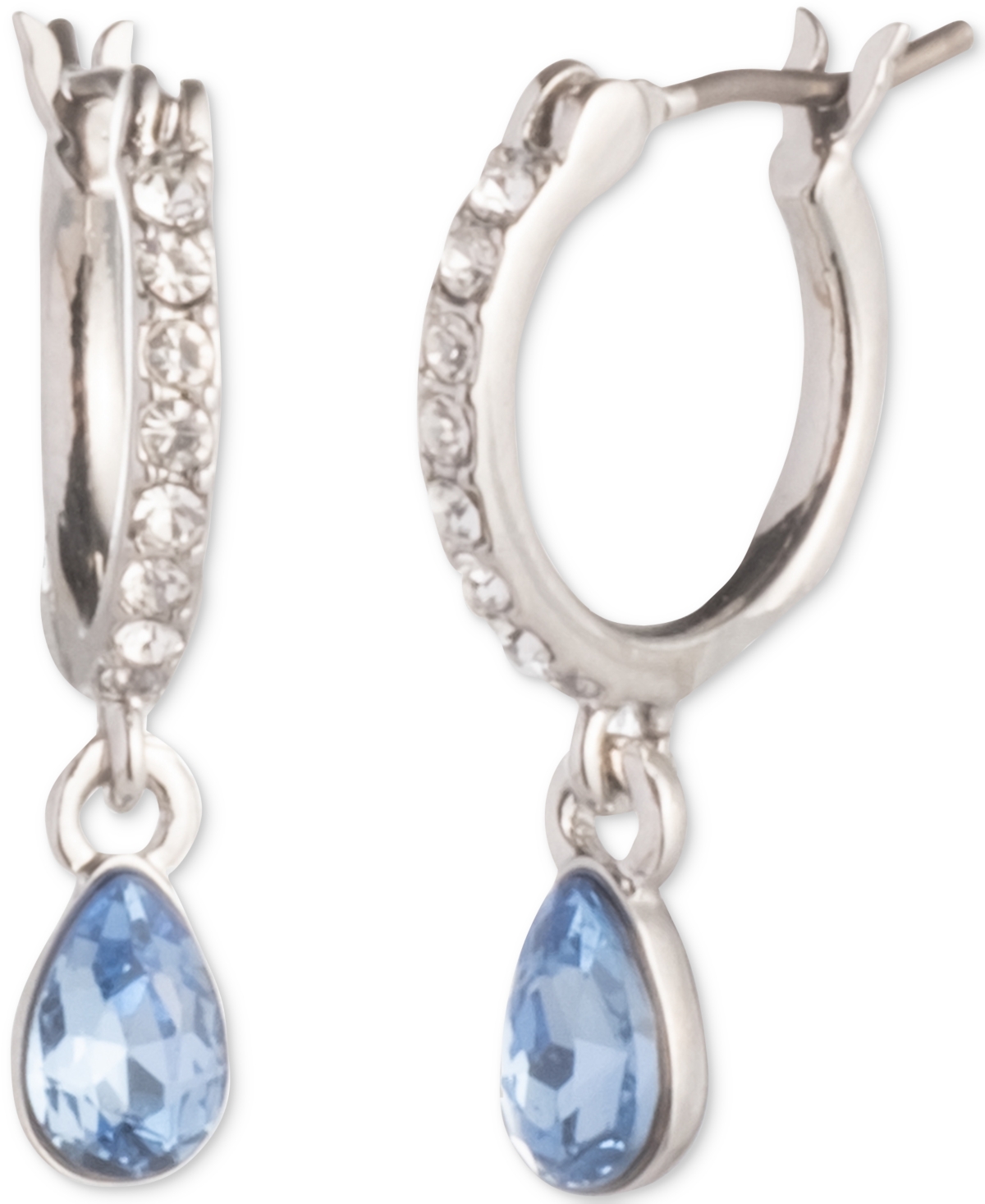 Shop Givenchy Crystal Huggie Hoop Small Drop Earrings In Turq,aqua