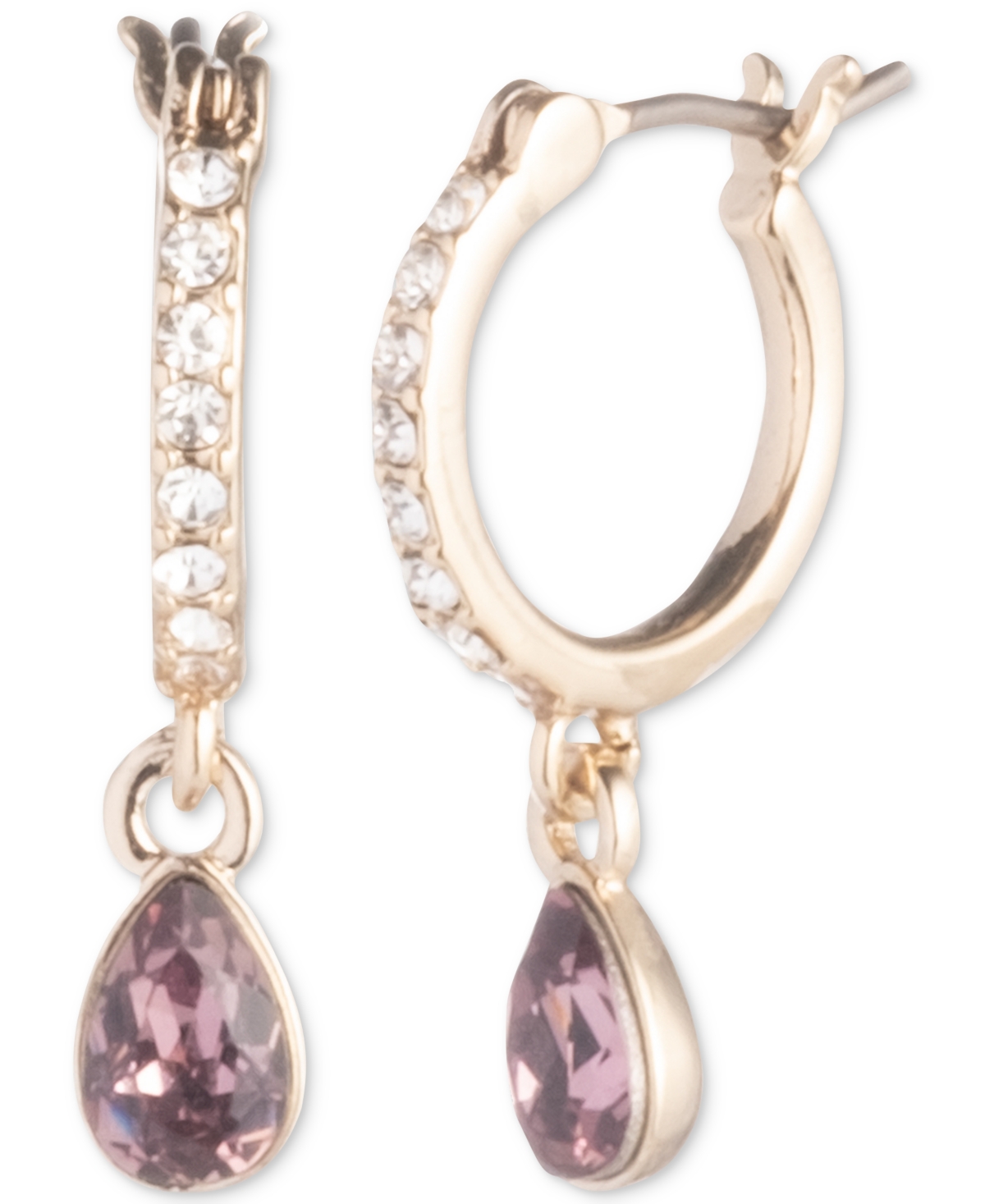 Shop Givenchy Crystal Huggie Hoop Small Drop Earrings In Pink