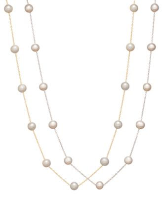 2-Pc. Set Cultured Freshwater Pearl (6-1/2 - 7mm) Collar Necklace & Matching Stud Earrings