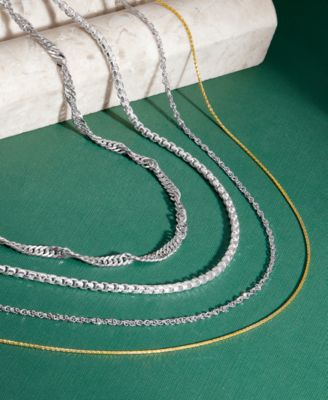 Singapore Link 20" Chain Necklace in Sterling Silver