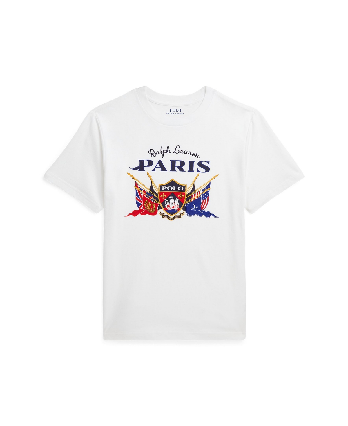 Shop Polo Ralph Lauren Big Boys Cotton Jersey Graphic T-shirt In Classic Oxford White