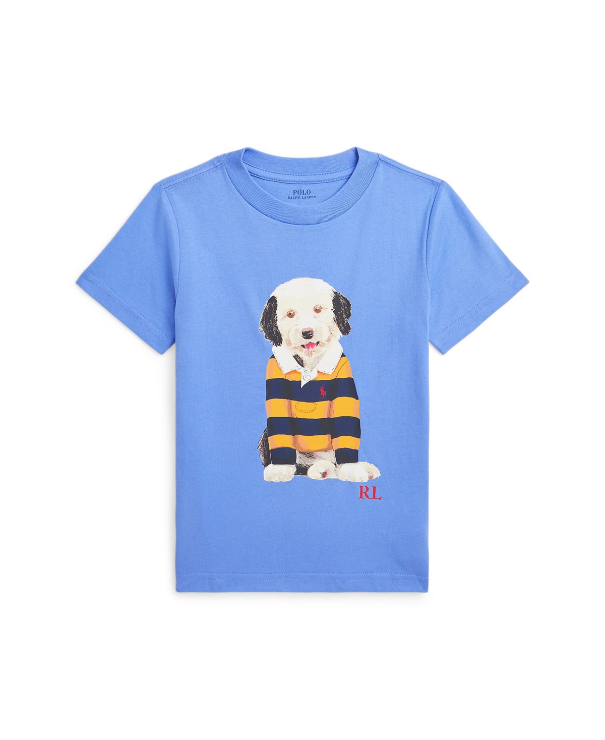 Shop Polo Ralph Lauren Toddler And Little Boys Dog-print Cotton Jersey T-shirt In Harbor Island Blue