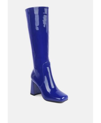 Hypnotize Patent Pu Block Heeled Calf Boots