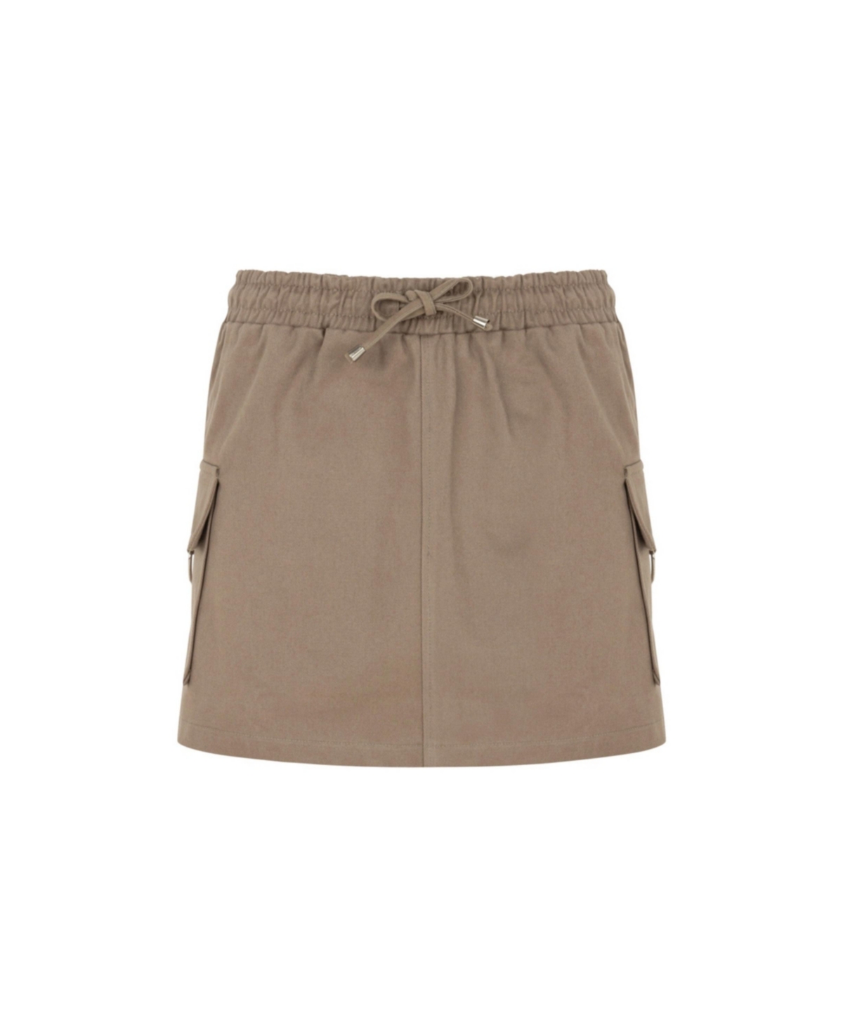 Women's Mini Skirt with Pockets - Dark beige