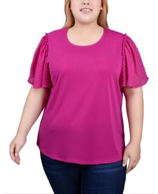 Clip Dot Flutter Sleeve Top