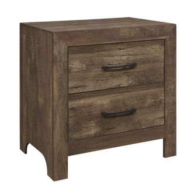 1-Drawer Rustic Nightstand with Black Hardware