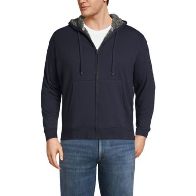 Lands End Men s Big Tall Serious Sweats Full Zip High Pile Fleece Hoodie Macy s