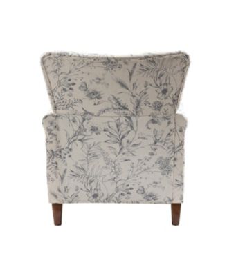 Ewert Comfy Floral Fabric Pattern Armchair with Wingback Design