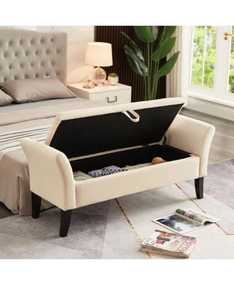 Streamdale 51.5" Bed Bench With Storage Velvet