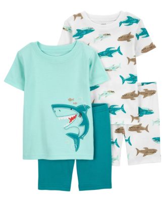 Carter's 4pc Kid Boy Pizza & Shark Print Pajama Sleepwear Set main image 1