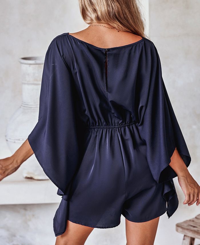 CUPSHE Women's Space Blue Kimono Sleeve Romper Macy's