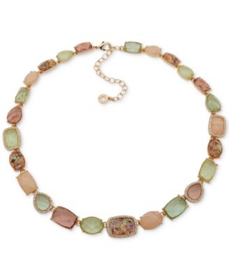 Anne Klein - Gold-Tone Crystal Stone Collar Necklace, 16" + 3" extender