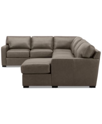 Radley 136" 5-Pc. Leather Square Corner Modular Chase Sectional