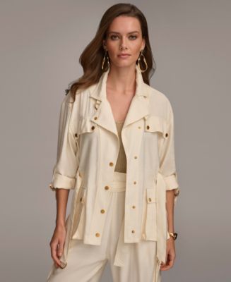 Donna Karan New York Women's Belted Utility Jacket - Macy's