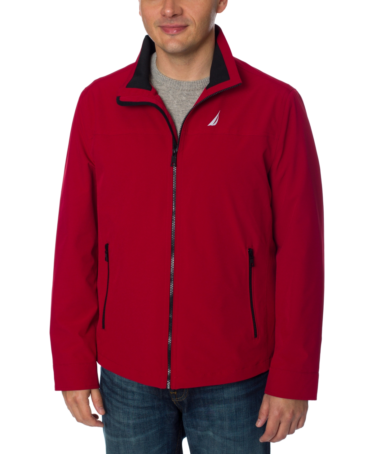 Men's Stretch Performance Windbreaker and Rain Jacket - Stone