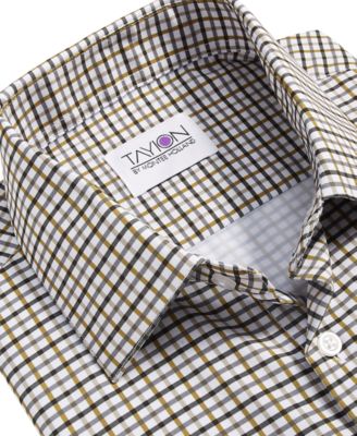 Men's Slim-Fit Plaid Dress Shirt