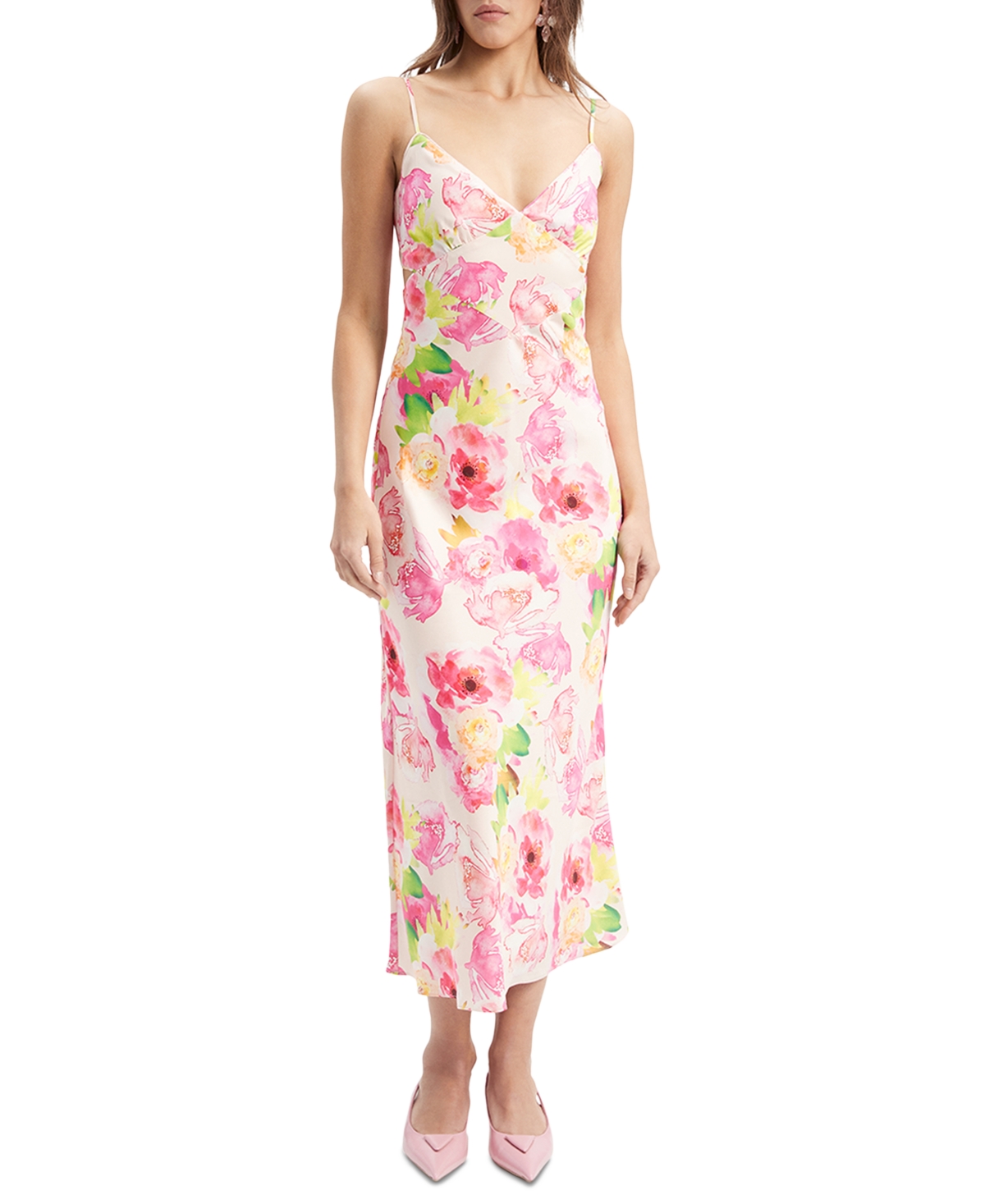 Women's Malinda Floral-Print Sleeveless Slip Dress - Water Floral